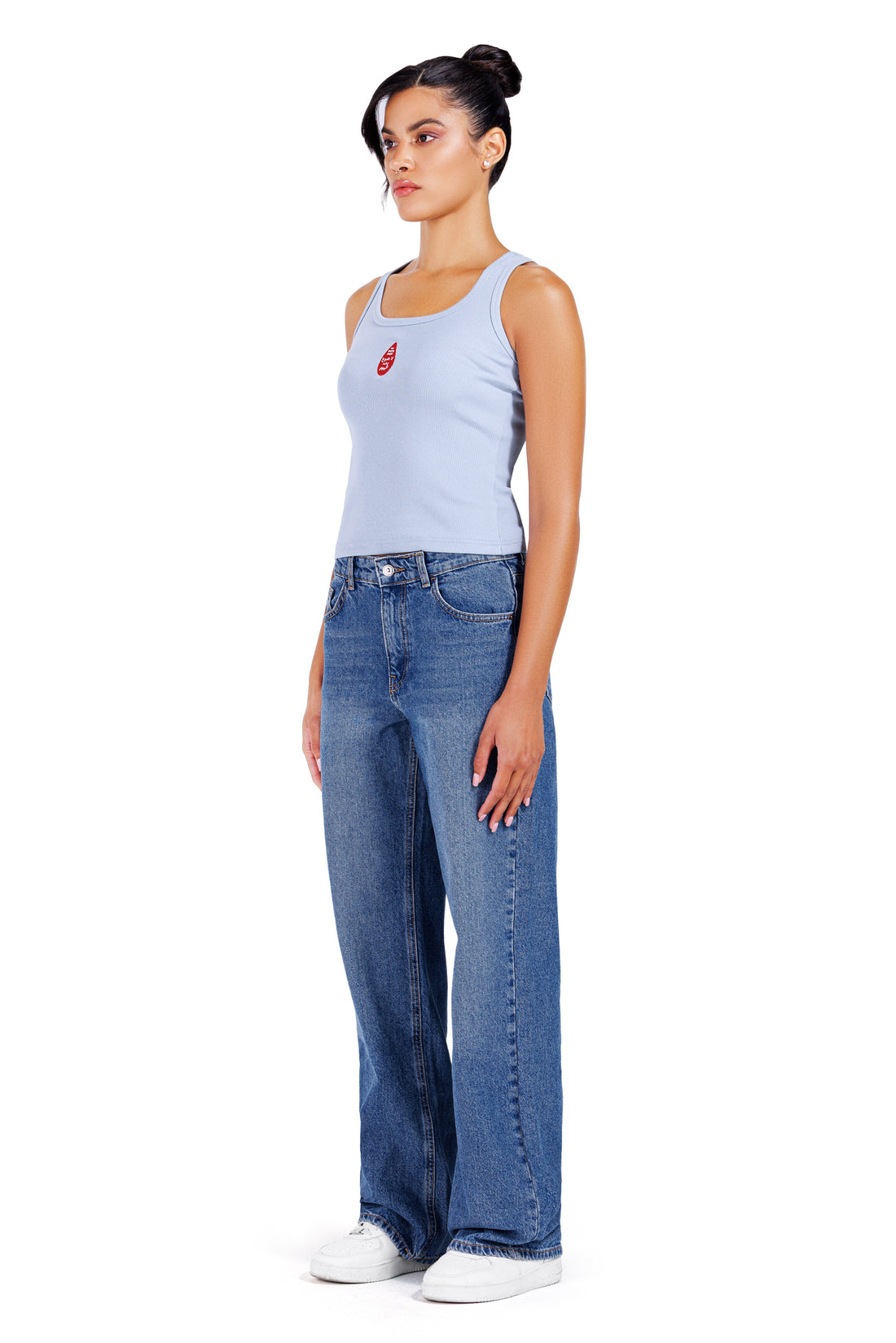 No More Tears Women Blue Tank Top