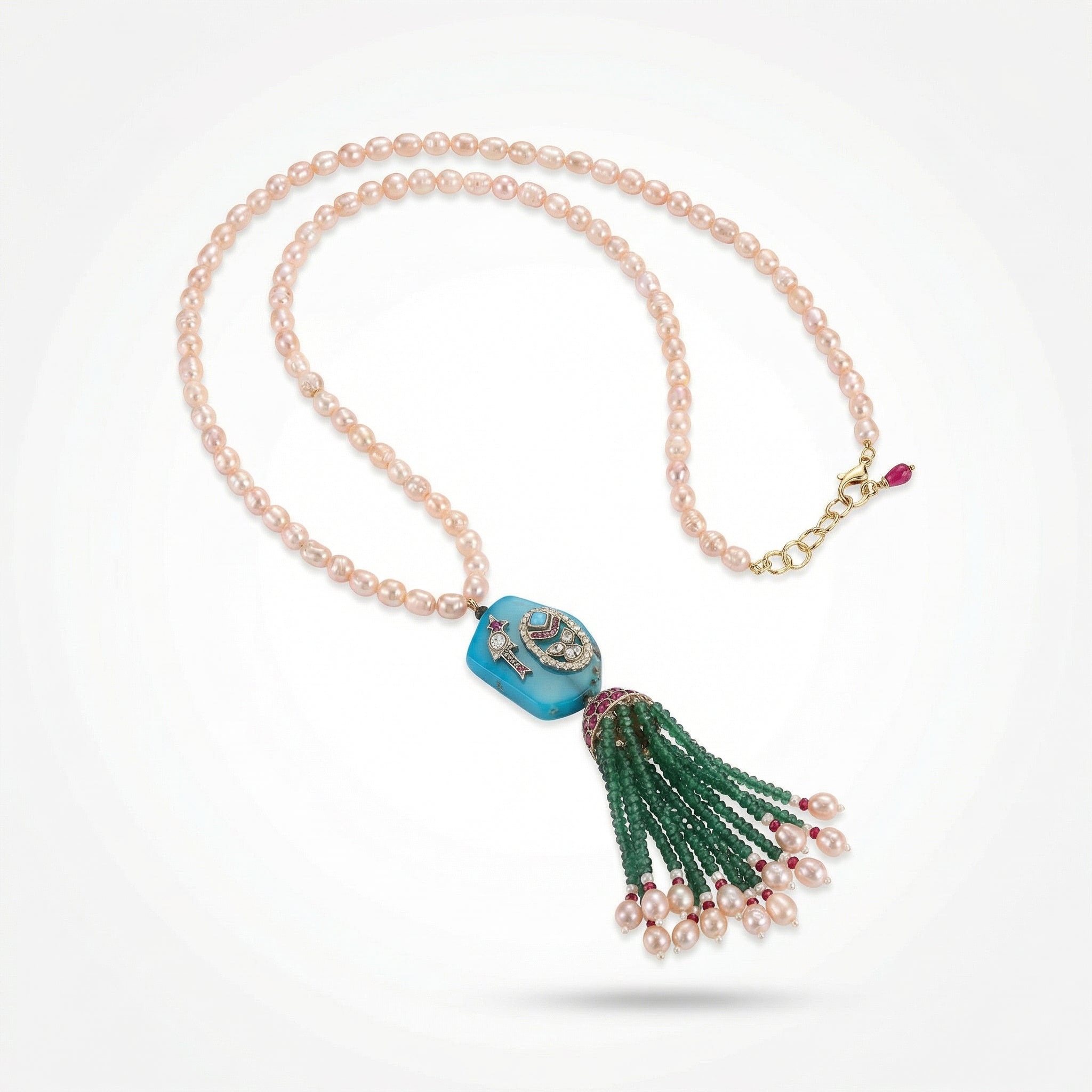 Mesbah Pink Pearls Necklace