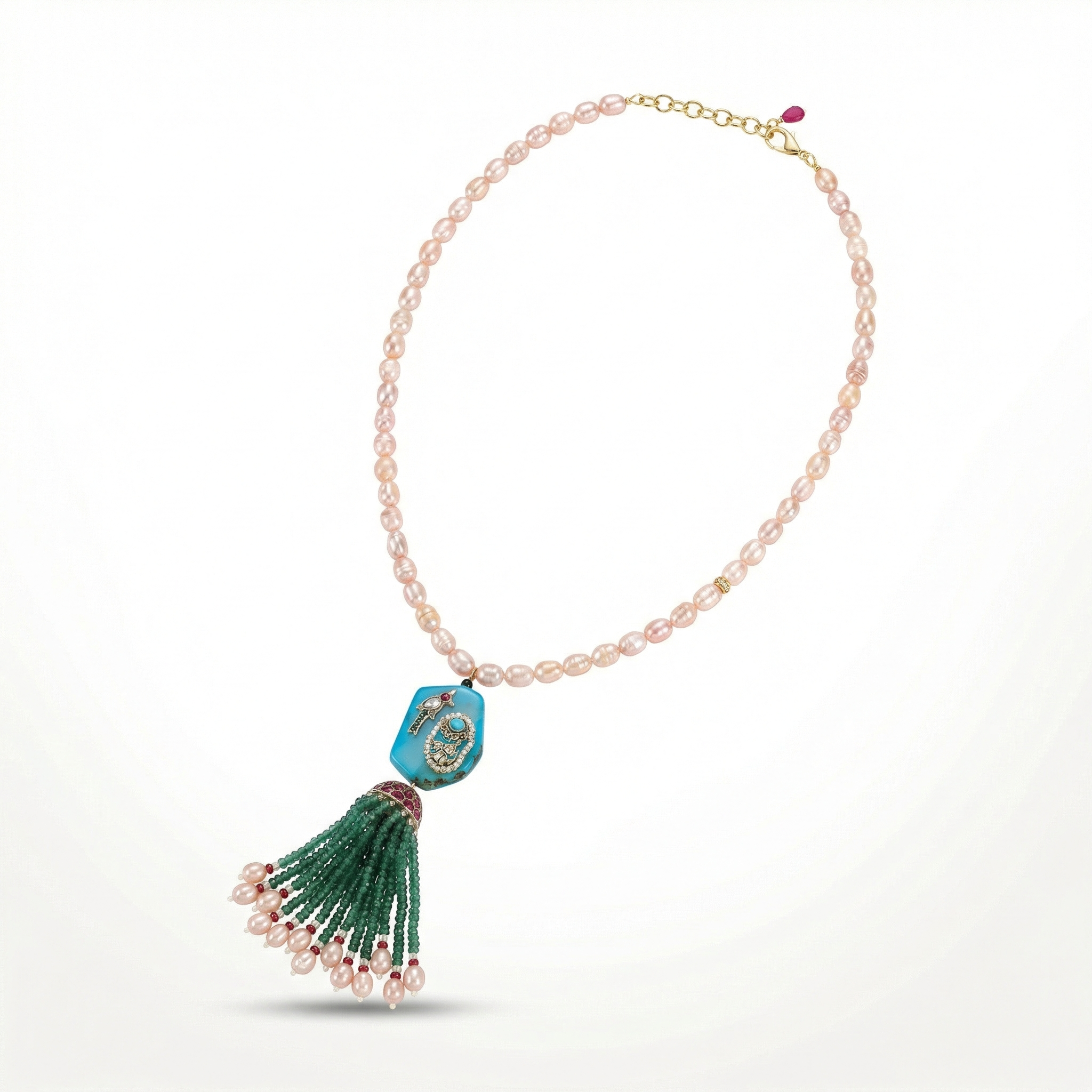 Mesbah Pink Pearls Necklace