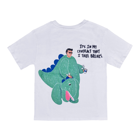 Part-time Dinosaur White T-shirt