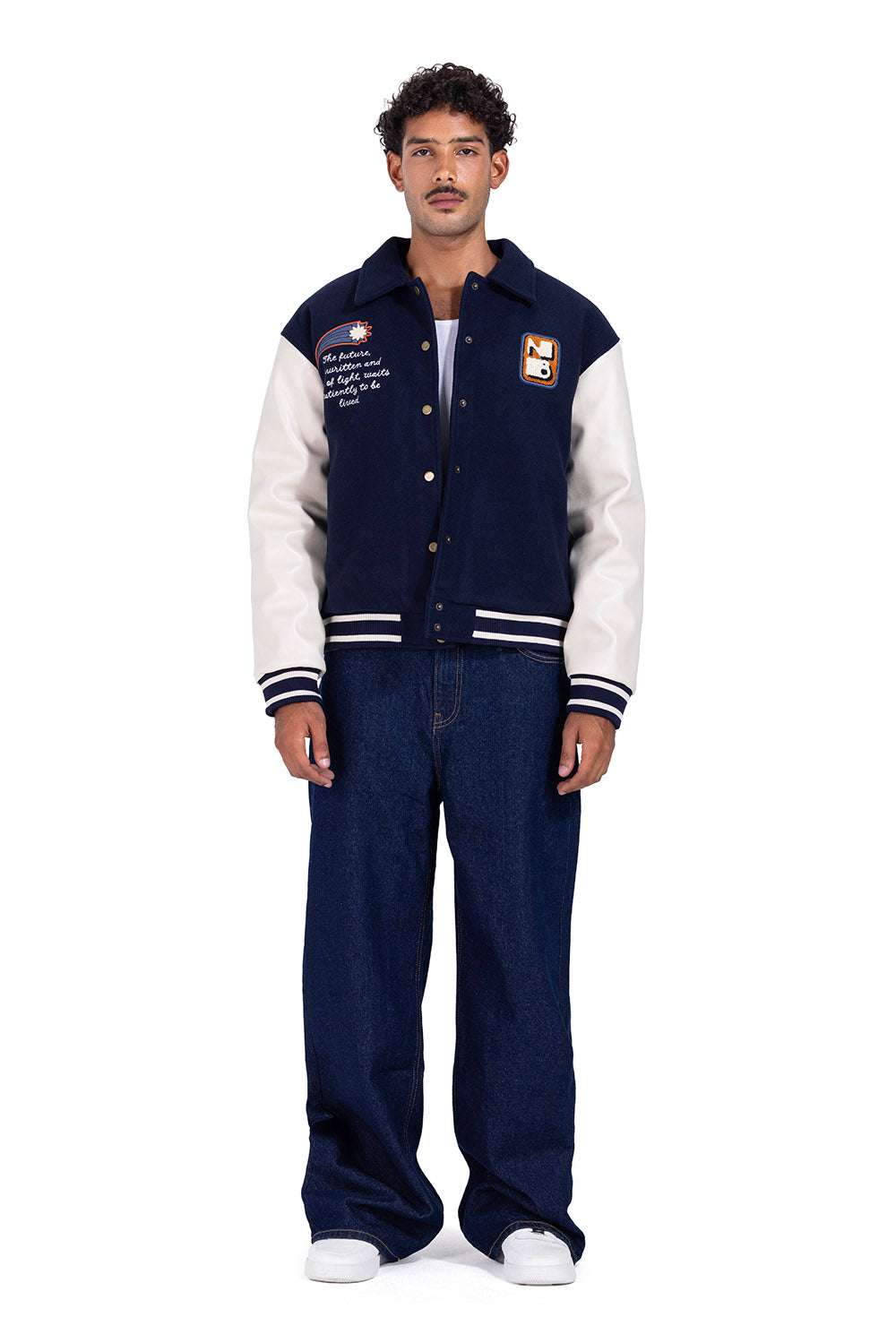 Class of 2026 Navy Varsity Jacket | Premium College Style – Not Boring