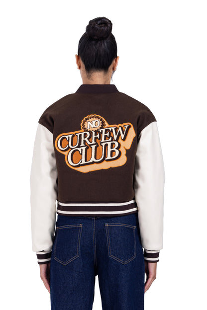 No Curfew Brown Cropped Jacket