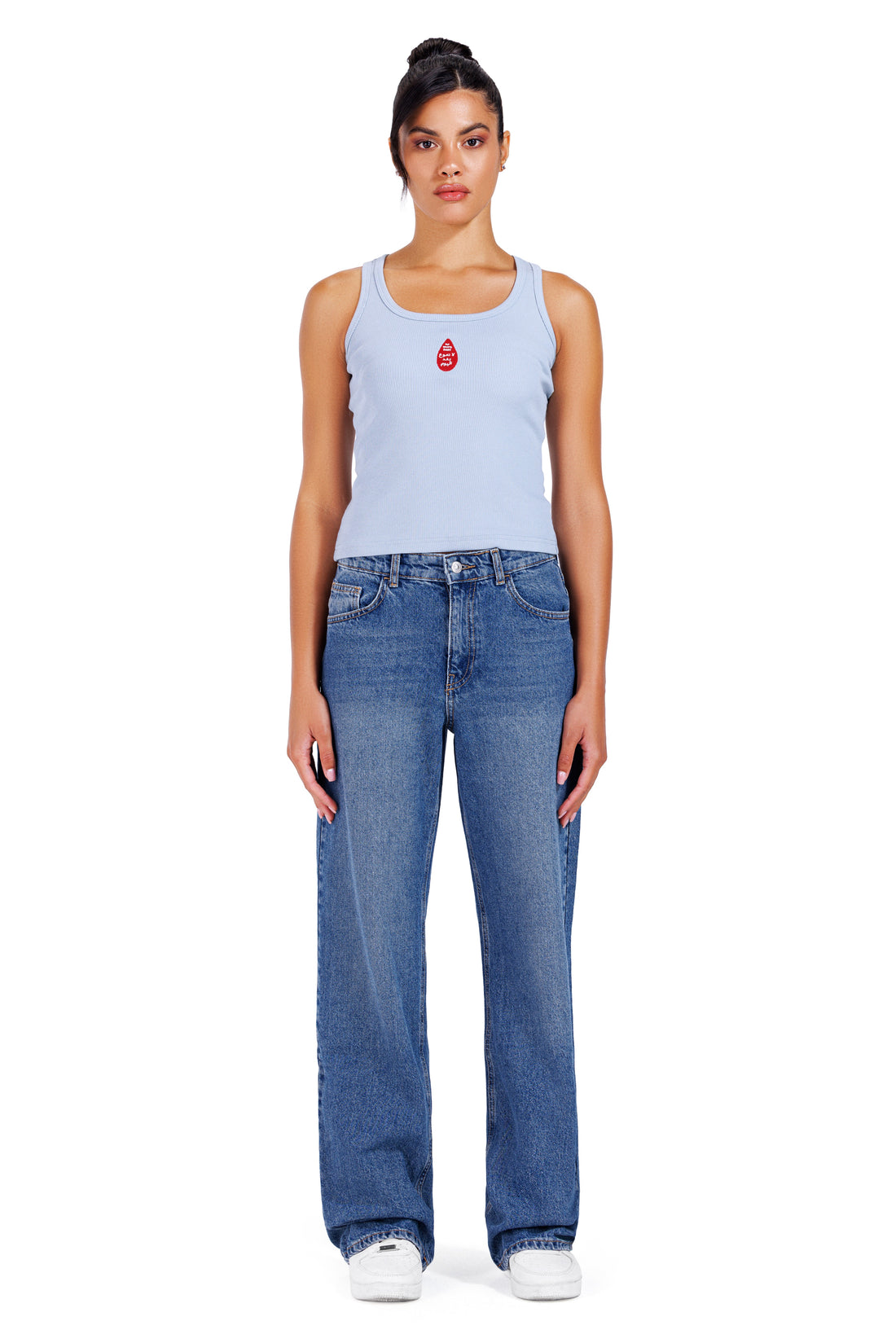 No More Tears Women Blue Tank Top