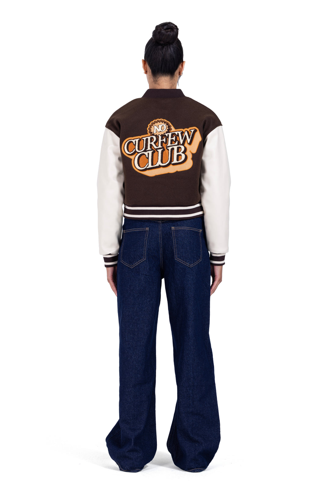 No Curfew Brown Cropped Jacket
