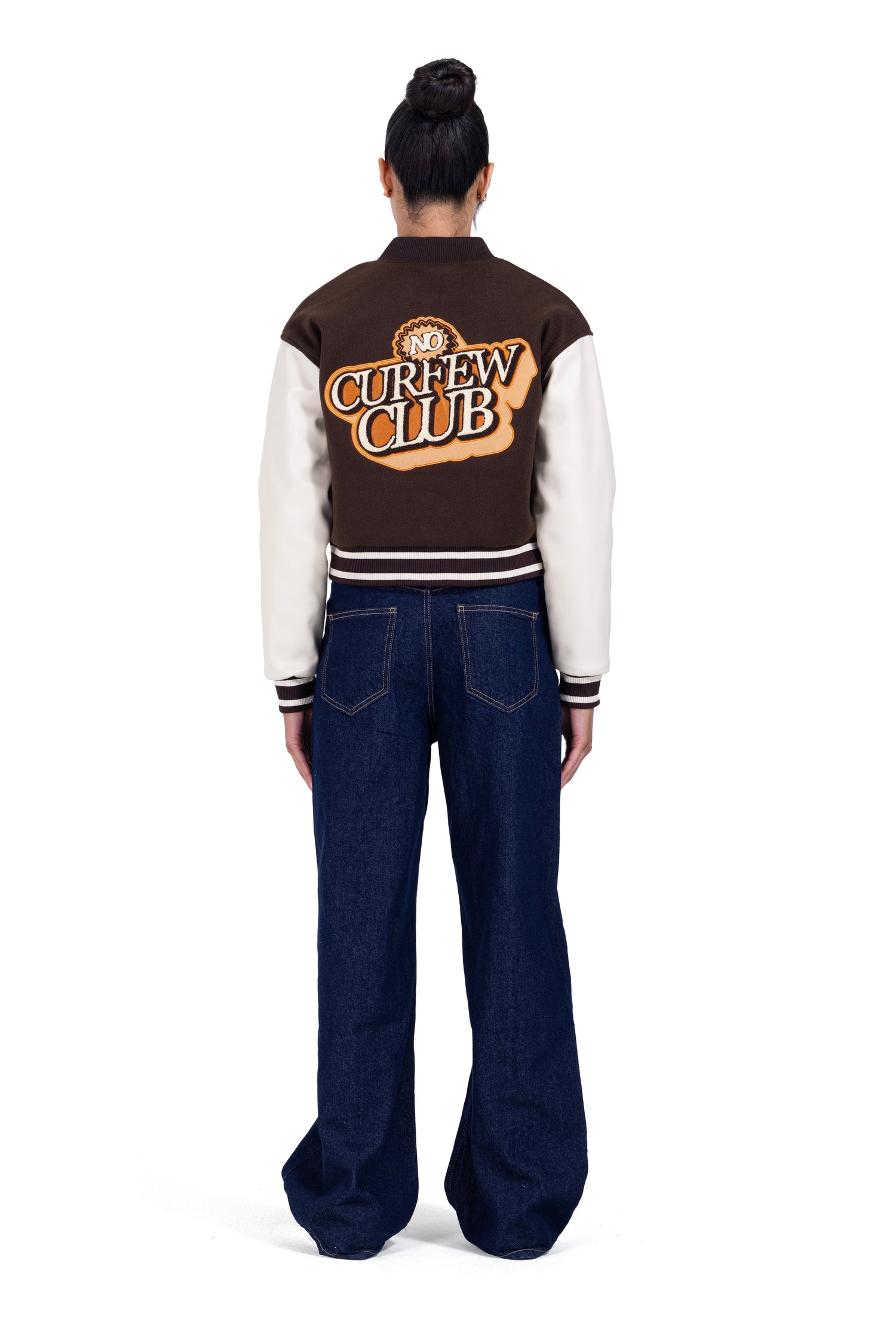 No Curfew Brown Cropped Jacket