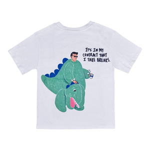 Part-time Dinosaur White T-shirt